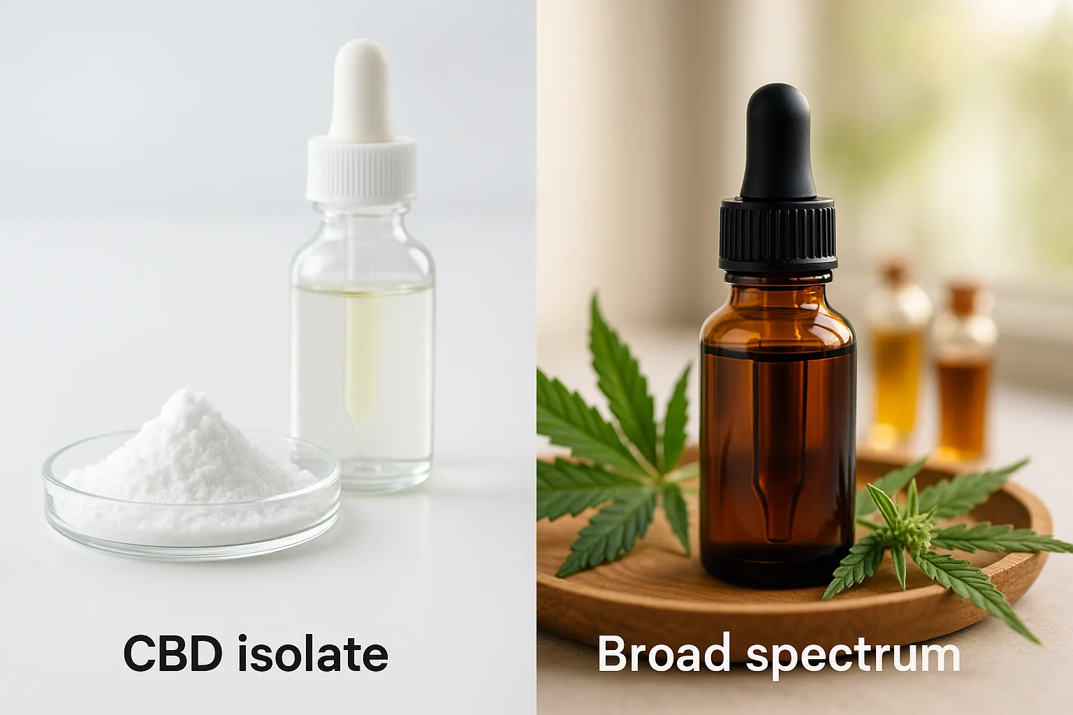 Broad Spectrum vs CBD Isolate illustration