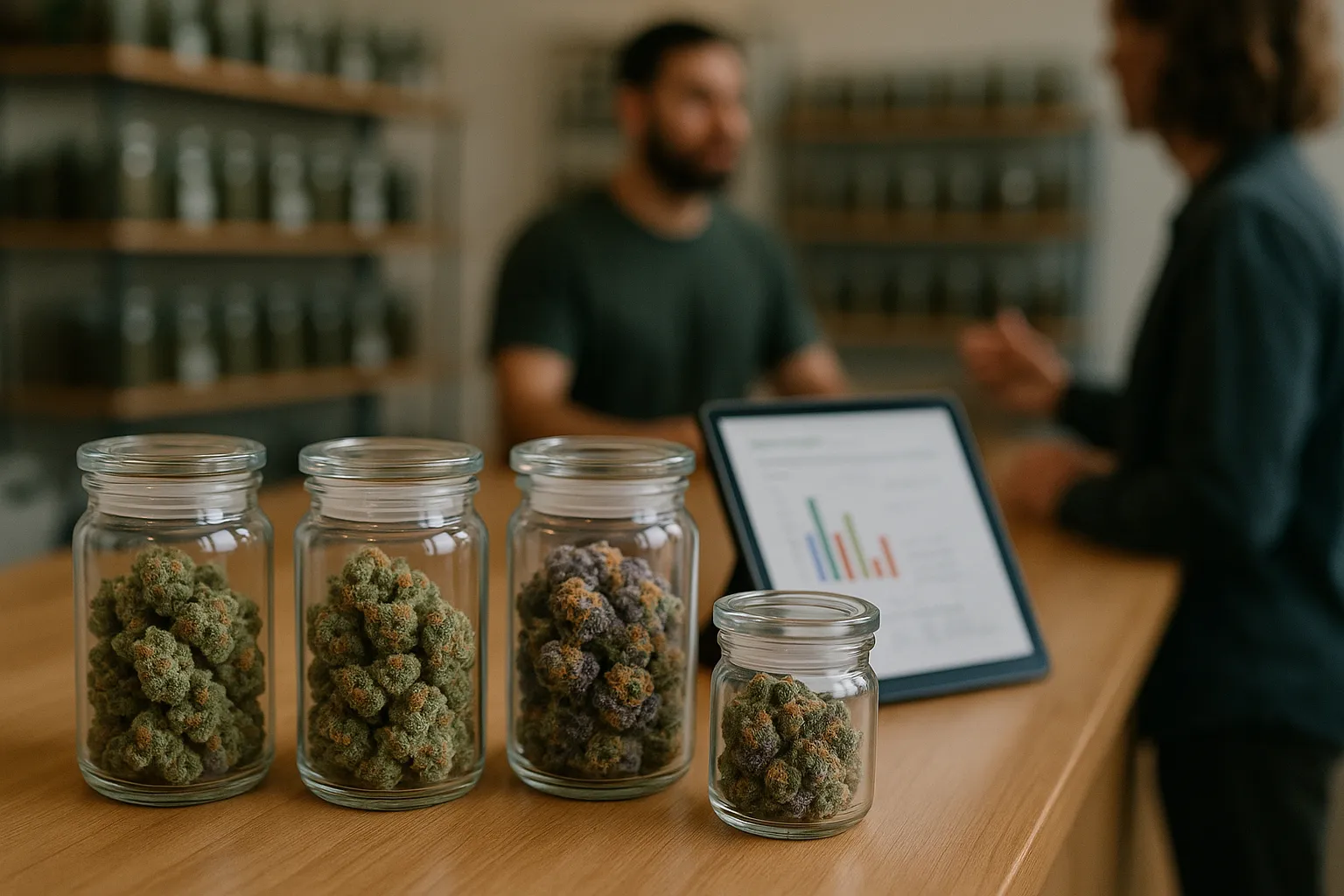 Cannabis buds representing the strains with the highest percentage of THC