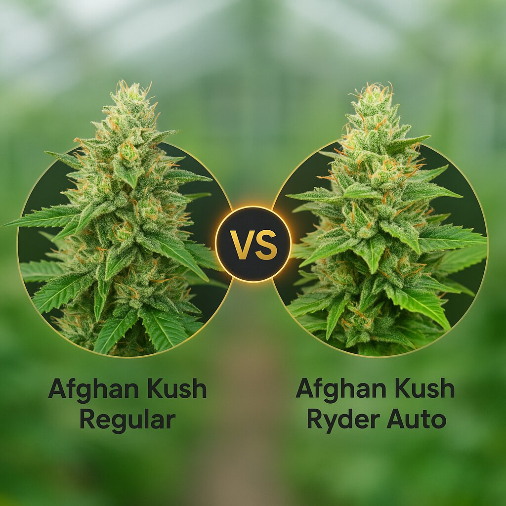 Afghan Kush (World of Seeds) vs Afghan Kush Ryder (World of Seeds) cannabis seeds comparison