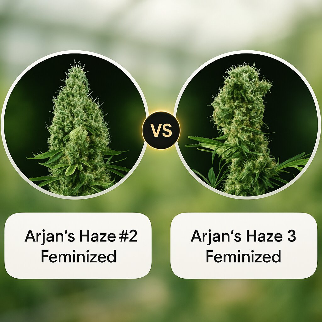 Arjans Haze #2 (Greenhouse Seed Co) vs Arjans Haze 3 (Greenhouse Seed Co) cannabis seeds comparison