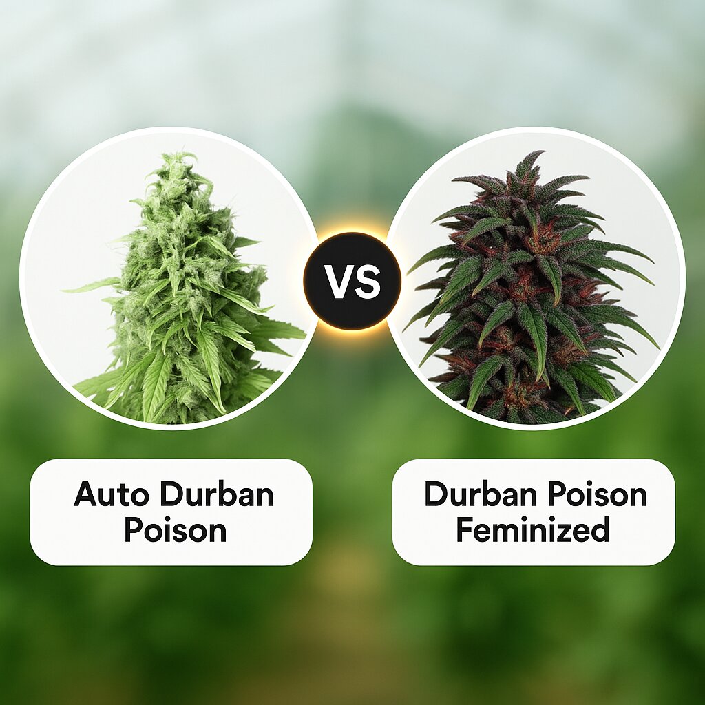 Auto Durban Poison (Dutch Passion) vs Durban Poison (Dutch Passion) cannabis seeds comparison