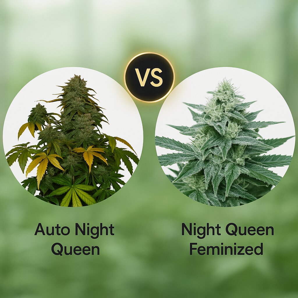 Auto Night Queen (Dutch Passion) vs Night Queen (Dutch Passion) cannabis seeds comparison