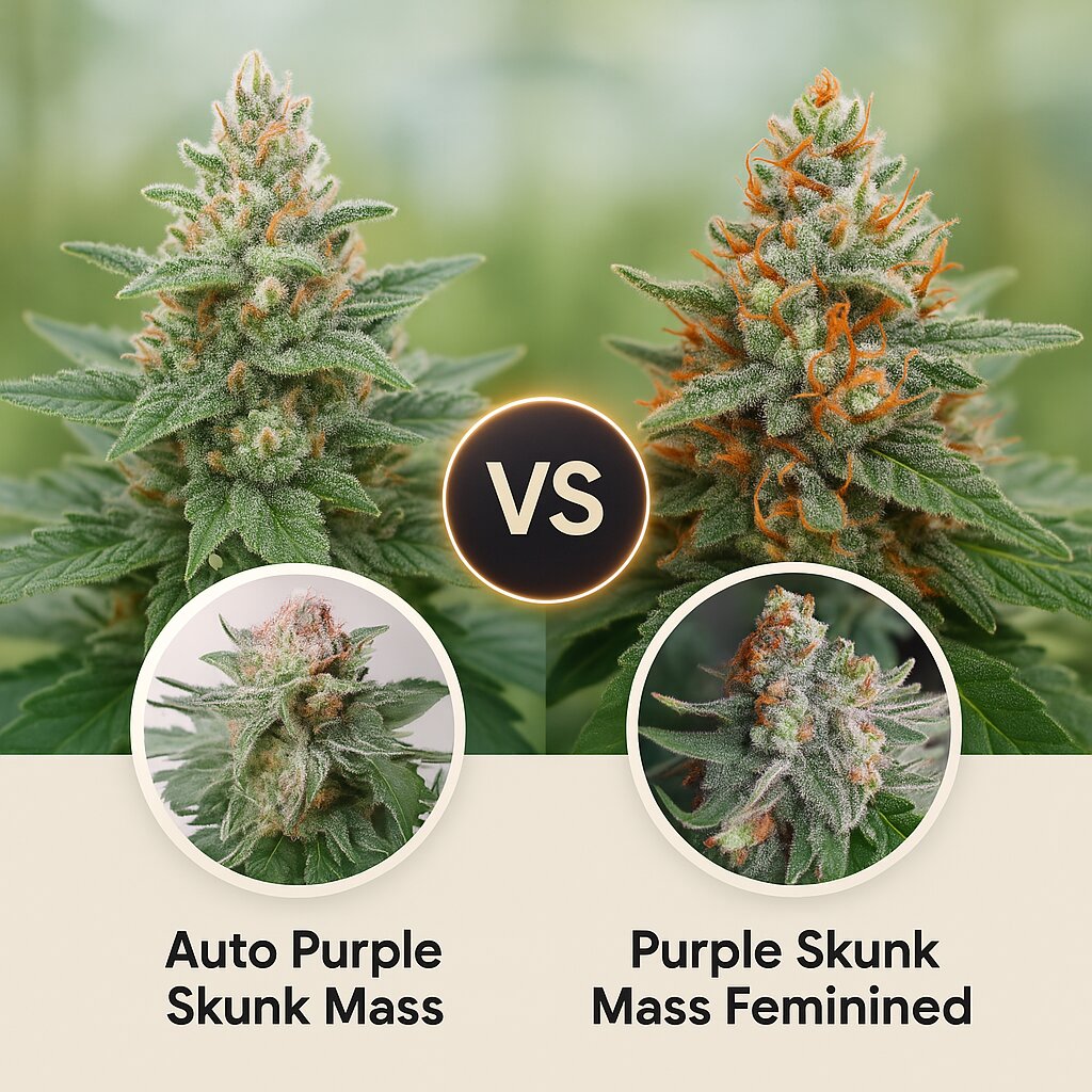 Auto Purple Skunk Mass (Critical Mass Collective) vs Purple Skunk Mass (Critical Mass Collective) cannabis seeds comparison