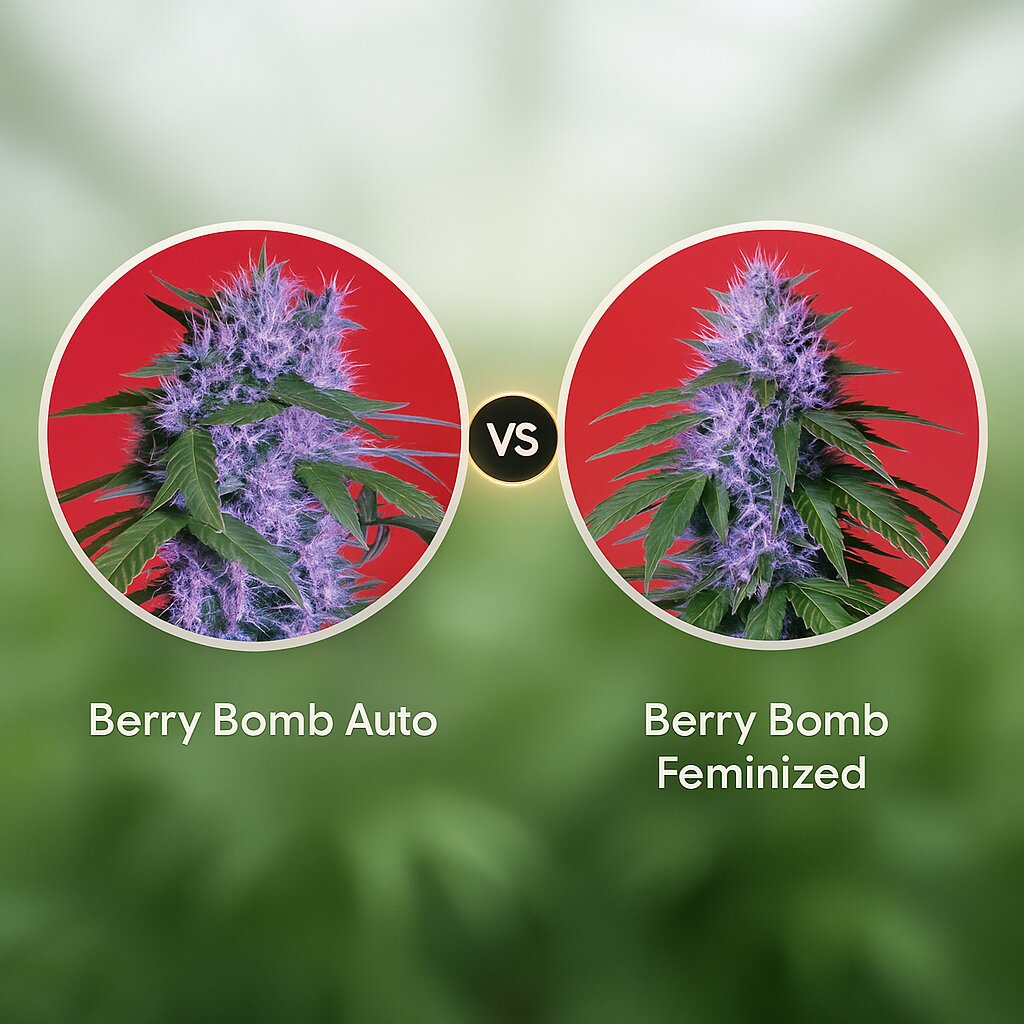 Berry Bomb Auto (Bomb Seeds) vs Berry Bomb (Bomb Seeds) cannabis seeds comparison