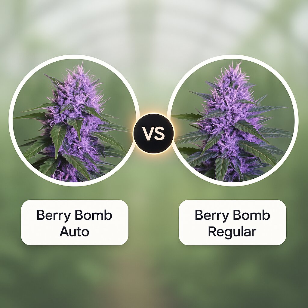 Berry Bomb Auto (Bomb Seeds) vs Berry Bomb Regular (Bomb Seeds) cannabis seeds comparison