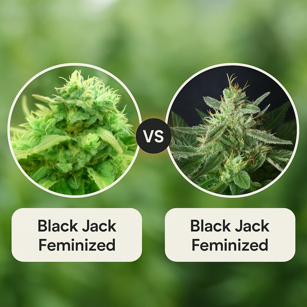 Black Jack (Nirvana Seeds) vs Black Jack (Sweet Seeds) cannabis seeds comparison