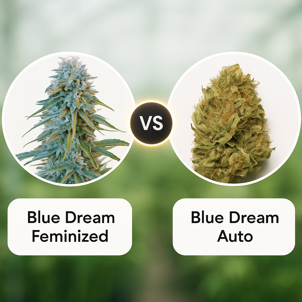 Blue Dream (Humboldt Seed Organization) vs Blue Dream Auto (Humboldt Seed Organization) cannabis seeds comparison