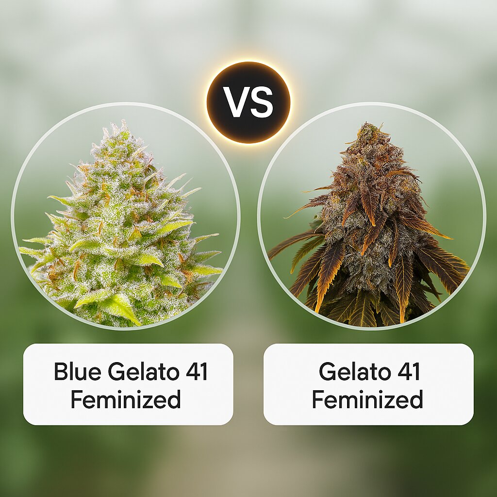 Blue Gelato 41 (Barneys Farm) vs Gelato 41 (Seed Stockers) cannabis seeds comparison