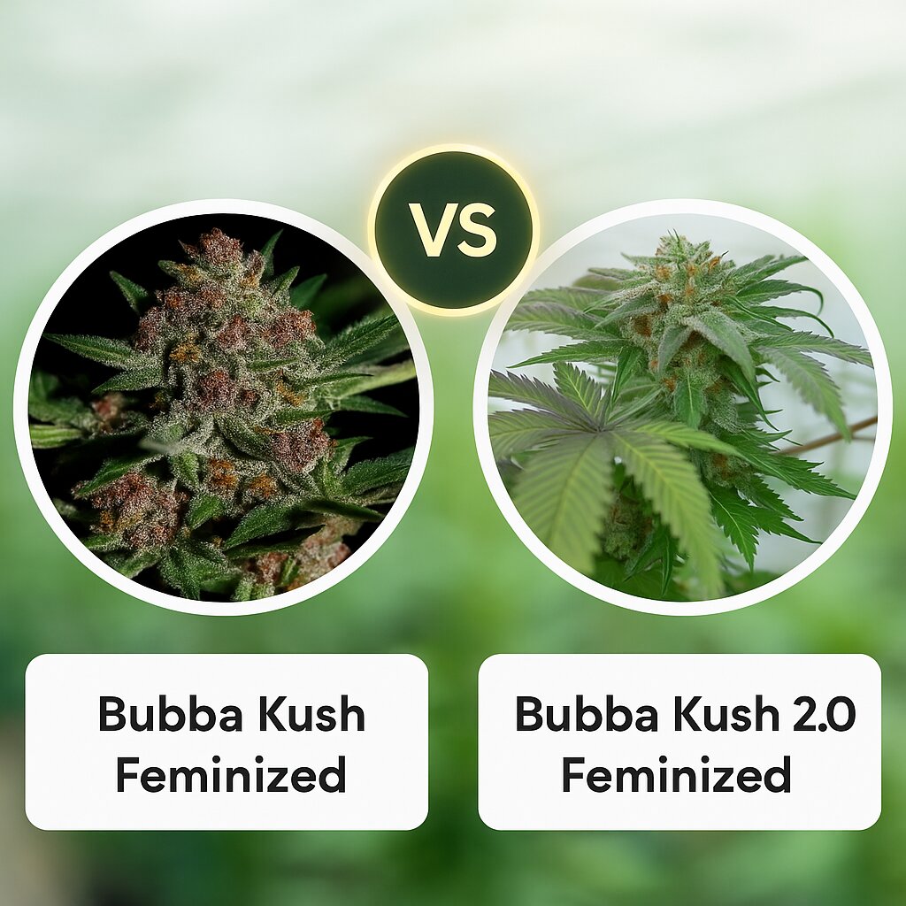 Bubba Kush (Greenhouse Seed Co) vs Bubba Kush 2.0 (Humboldt Seed Organization) cannabis seeds comparison