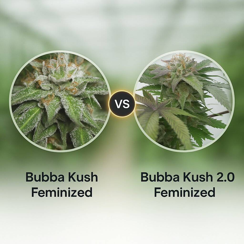 Bubba Kush (Humboldt Seed Organization) vs Bubba Kush 2.0 (Humboldt Seed Organization) cannabis seeds comparison