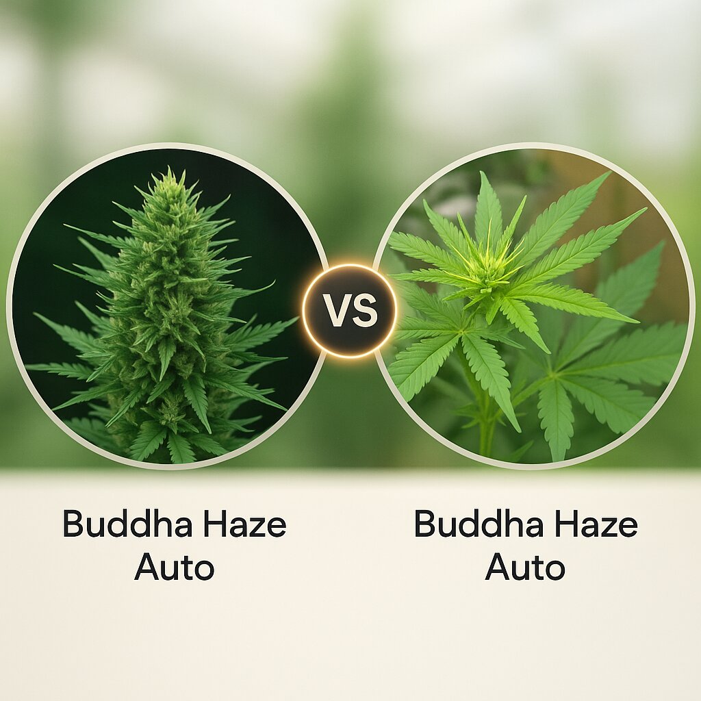 Buddha Haze (Big Buddha Seeds) vs Buddha Haze Auto (Big Buddha Seeds) cannabis seeds comparison
