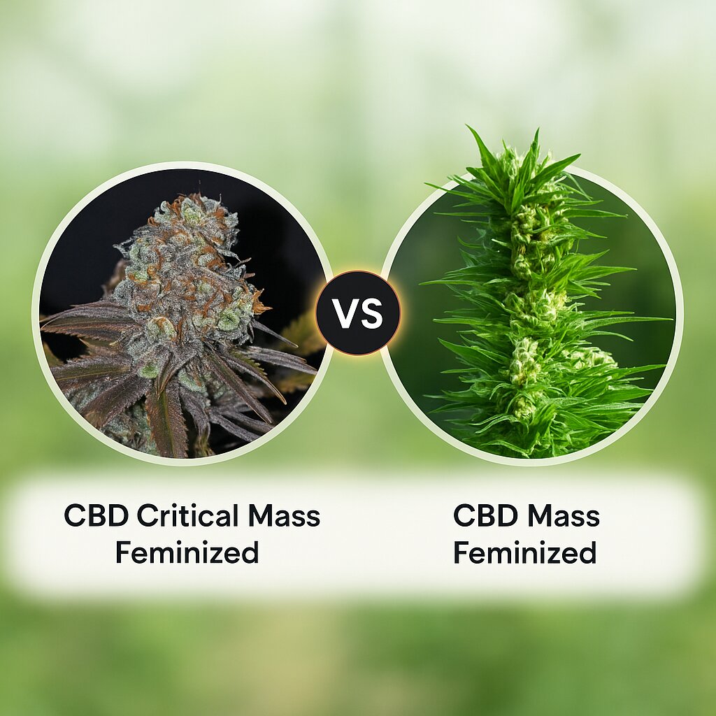 CBD Critical Mass (Seedsman) vs CBD Mass (Advanced Genetics Seeds) cannabis seeds comparison