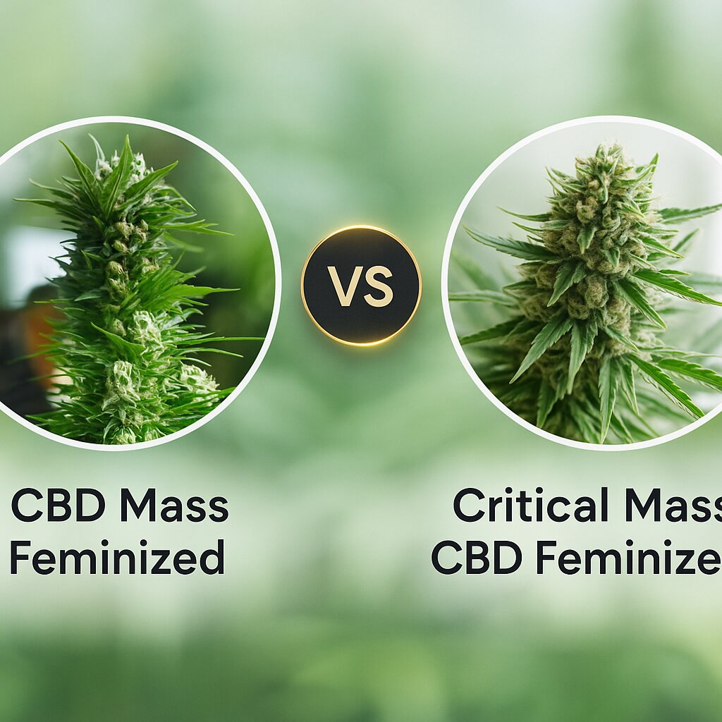 CBD Mass (Advanced Genetics Seeds) vs Critical Mass CBD (DinaFem Seeds) cannabis seeds comparison
