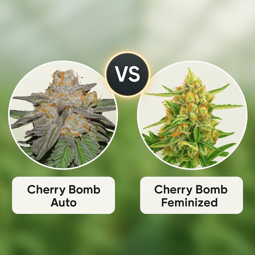 Cherry Bomb Auto (Bomb Seeds) vs Cherry Bomb (Bomb Seeds) cannabis seeds comparison