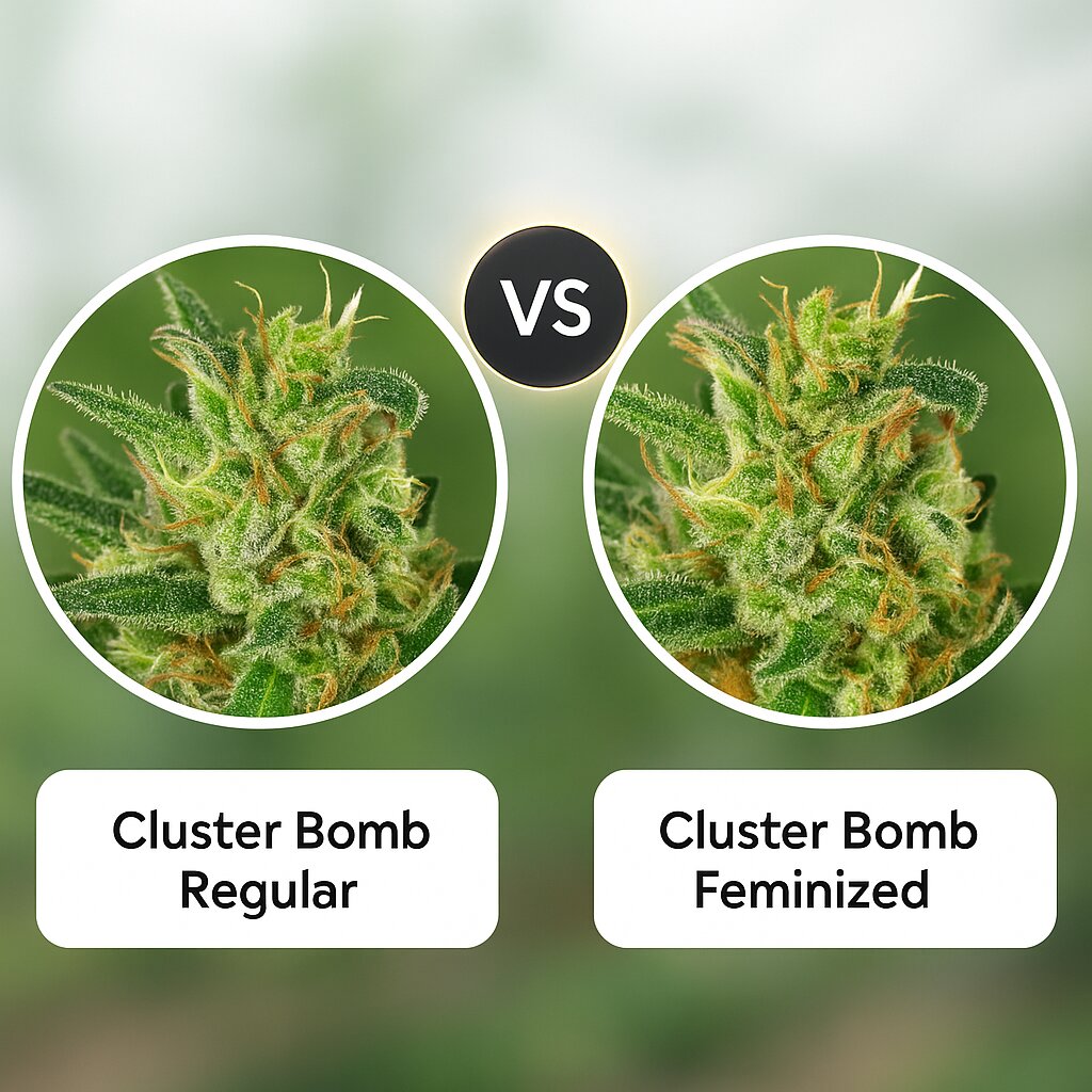 Cluster Bomb (Bomb Seeds) vs Cluster Bomb (Bomb Seeds) cannabis seeds comparison