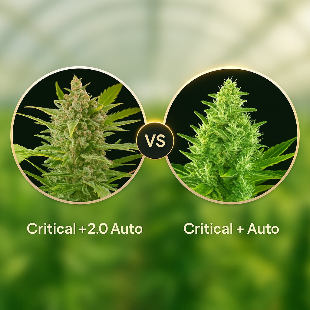 Critical + 2.0 Auto (DinaFem Seeds) vs Critical + Auto (DinaFem Seeds) cannabis seeds comparison