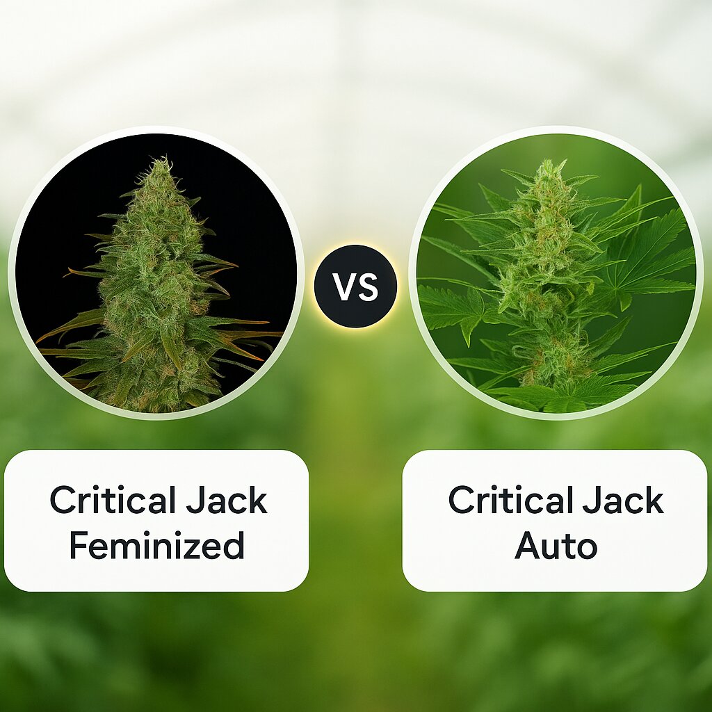Critical Jack (DinaFem Seeds) vs Critical Jack Auto (DinaFem Seeds) cannabis seeds comparison
