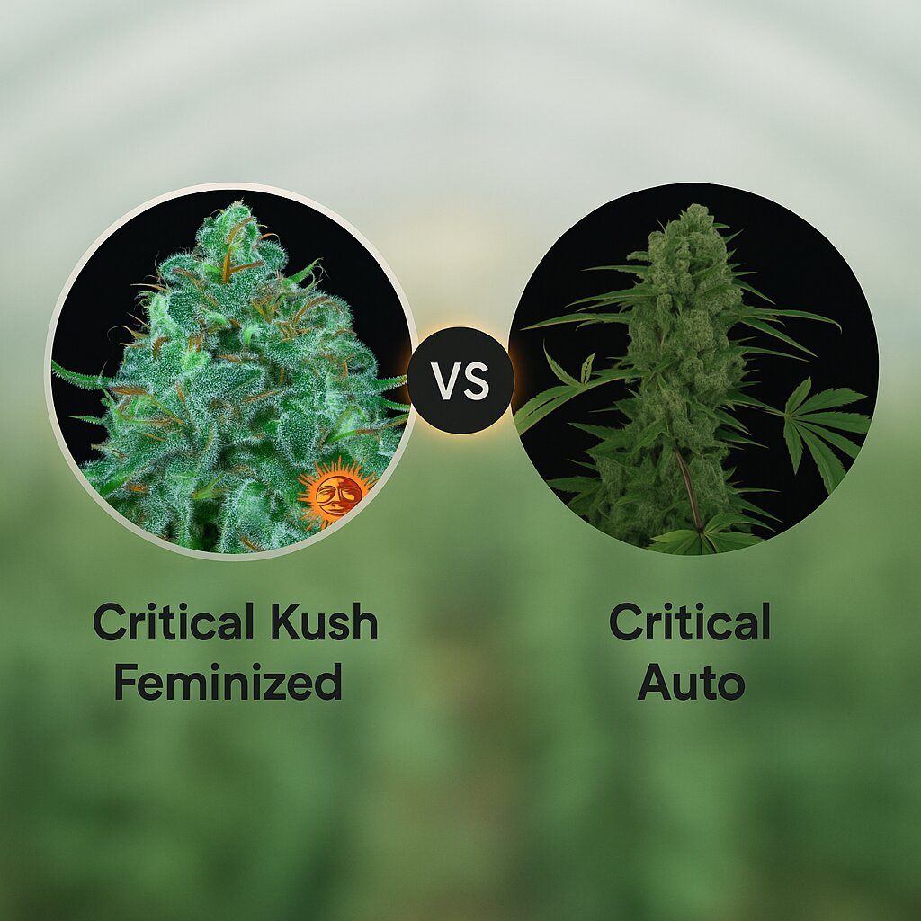 Critical Kush (Barneys Farm) vs Critical Kush Auto (Barneys Farm) cannabis seeds comparison