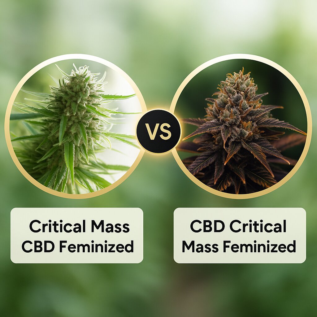Critical Mass CBD (DinaFem Seeds) vs CBD Critical Mass (Seedsman) cannabis seeds comparison