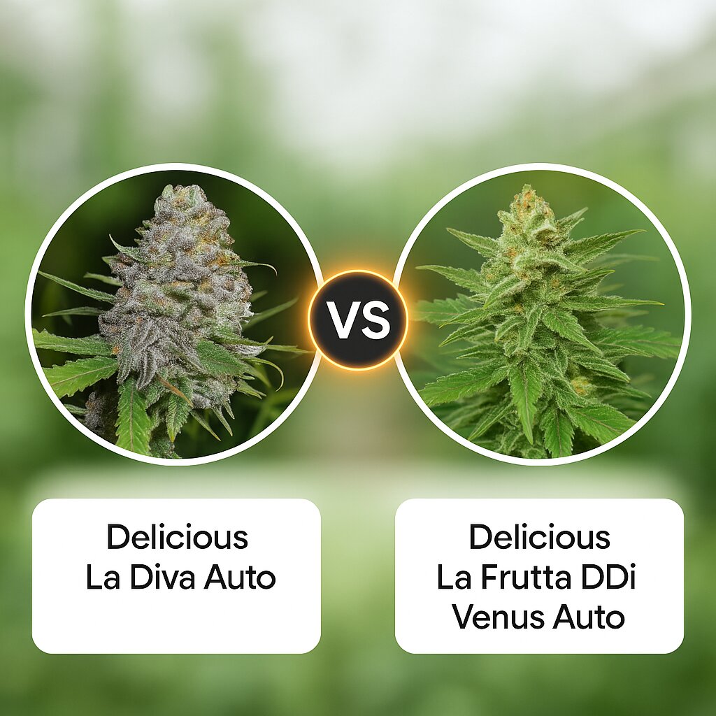 Delicious La Diva Auto (Delicious Seeds) vs Delicious La Frutta Di Venus Auto (Delicious Seeds) cannabis seeds comparison