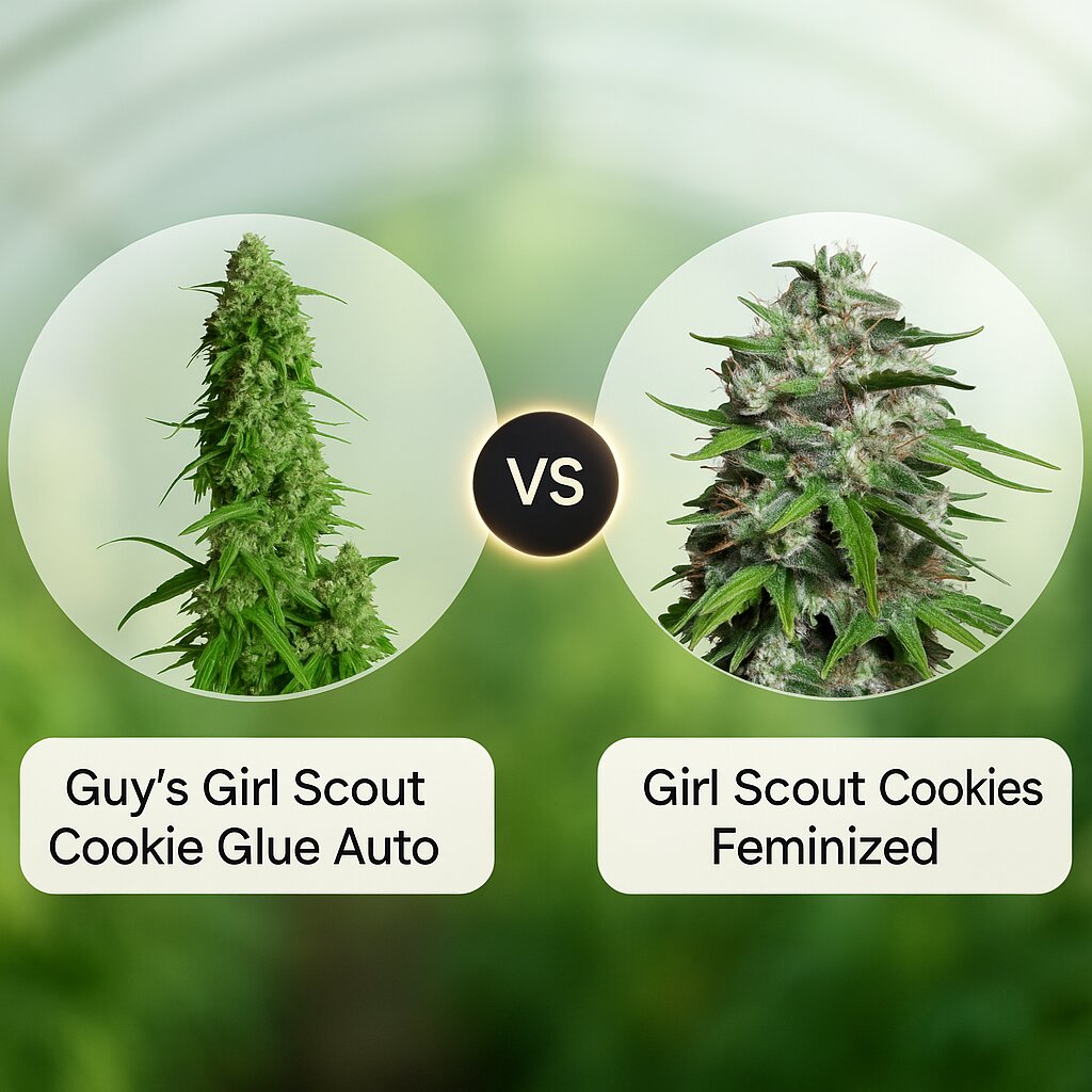 Guy's Girl Scout Cookie Glue Auto (Dr Krippling) vs Girl Scout Cookies (Bighead Seeds) cannabis seeds comparison