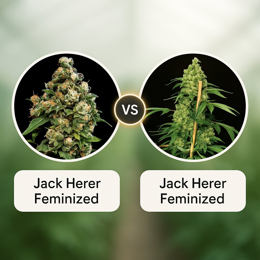 Jack Herer (Greenhouse Seed Co) vs Jack Herer (Bulldog Seeds) cannabis seeds comparison