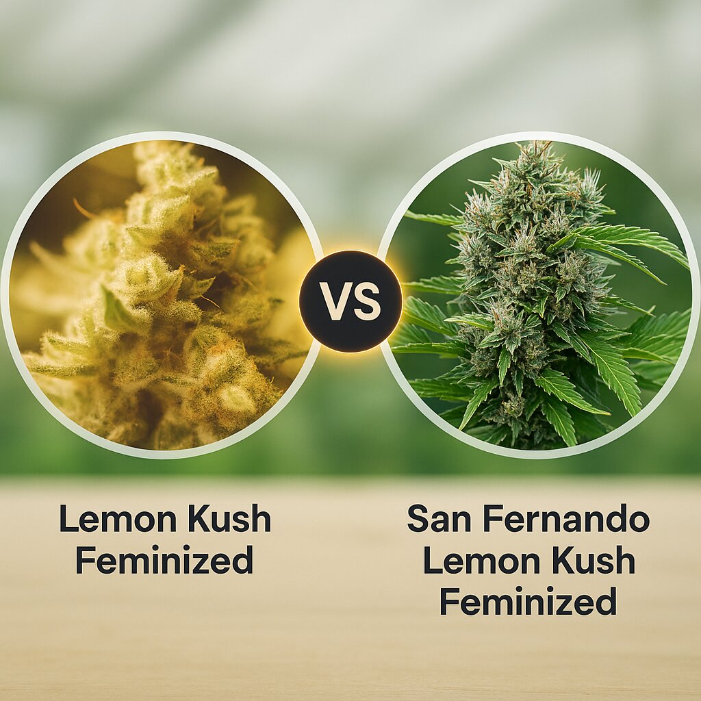 Lemon Kush (Female Seeds) vs San Fernando Lemon Kush (Sweet Seeds) cannabis seeds comparison