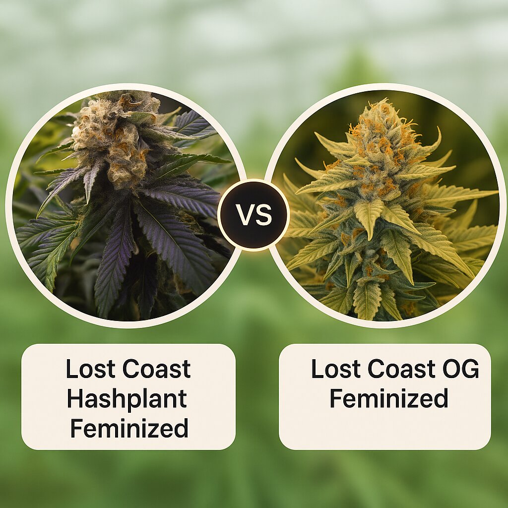 Lost Coast Hashplant (Humboldt Seed Organization) vs Lost Coast OG (Humboldt Seed Organization) cannabis seeds comparison