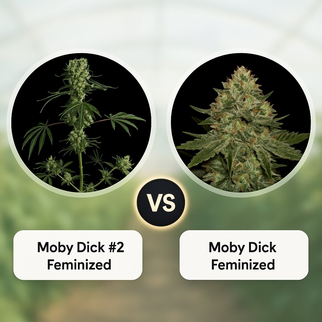 Moby Dick #2 (DinaFem Seeds) vs Moby Dick (Greenhouse Seed Co) cannabis seeds comparison
