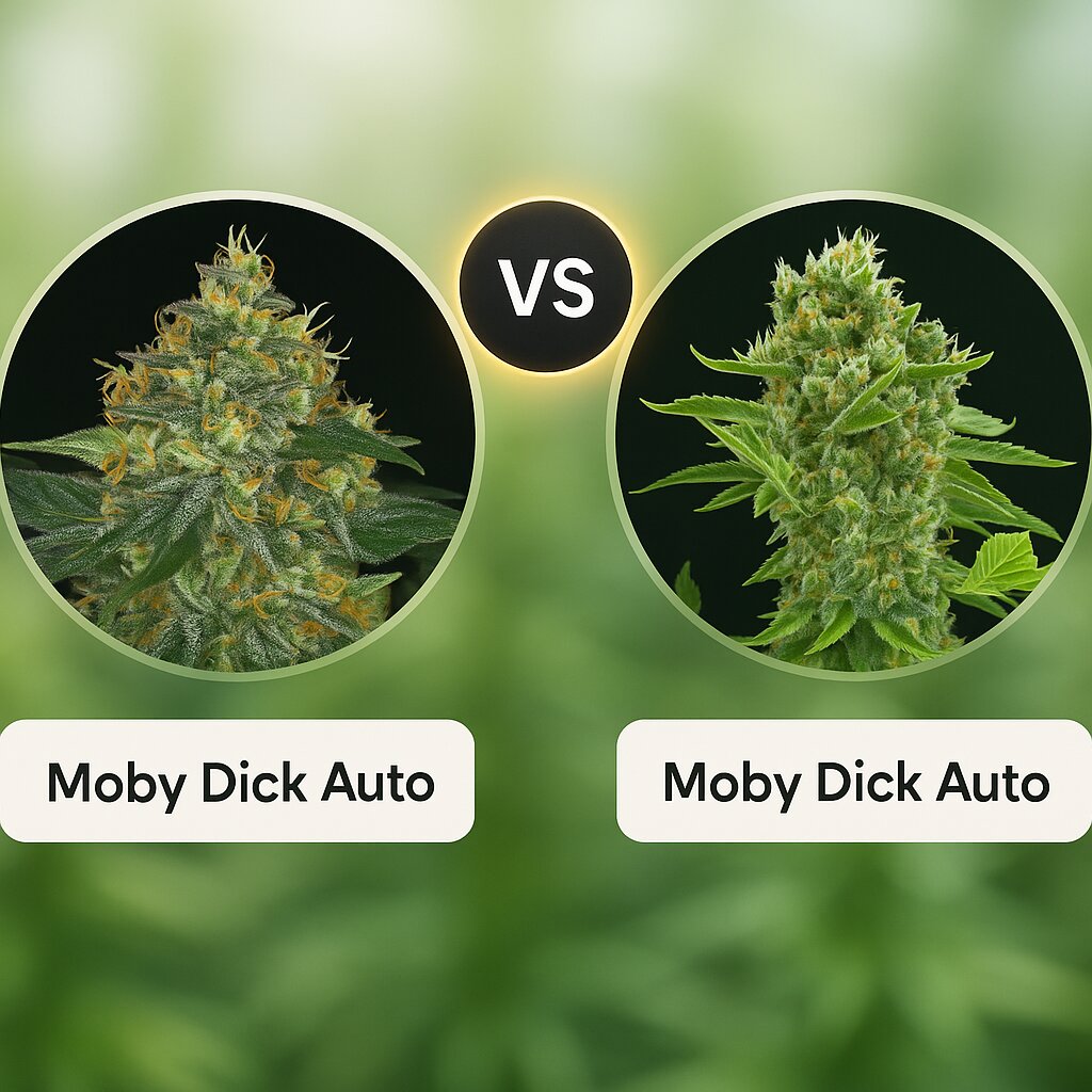 Moby Dick Auto (Barneys Farm) vs Moby Dick Auto (DinaFem Seeds) cannabis seeds comparison
