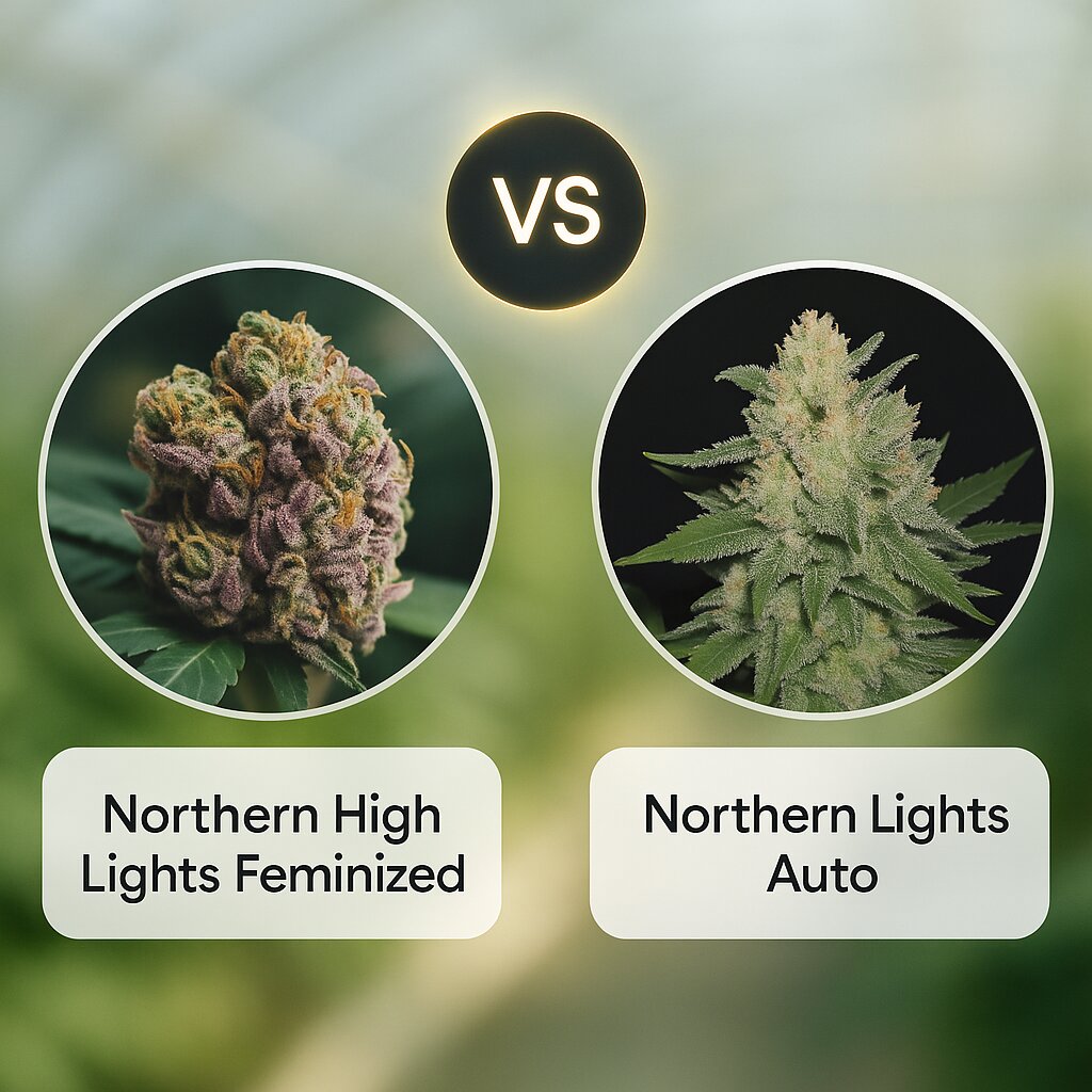 Northern High Lights (Advanced Genetics Seeds) vs Northern Lights Auto (G13 Labs) cannabis seeds comparison