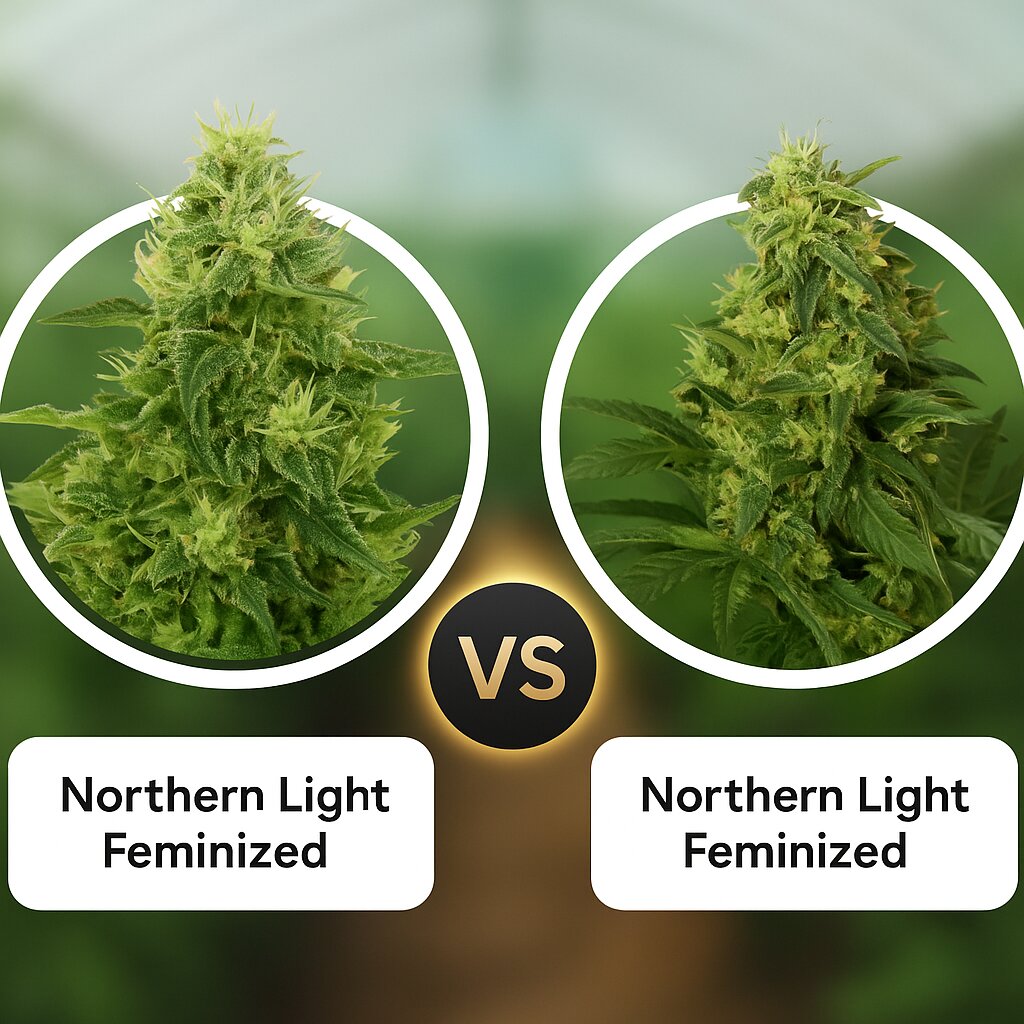 Northern Light (Royal Queen Seeds) vs Northern Light (Bulldog Seeds) cannabis seeds comparison