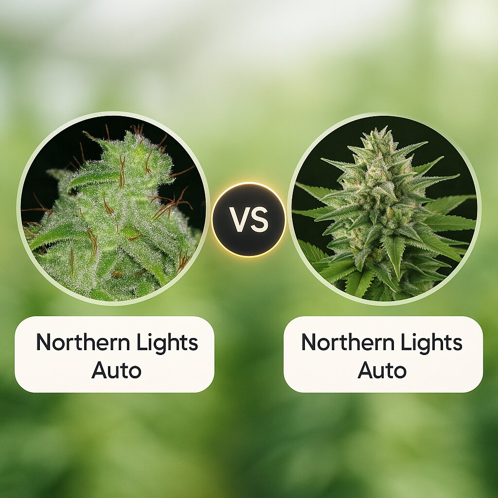 Northern Lights (Vision Seeds) vs Northern Lights Auto (G13 Labs) cannabis seeds comparison