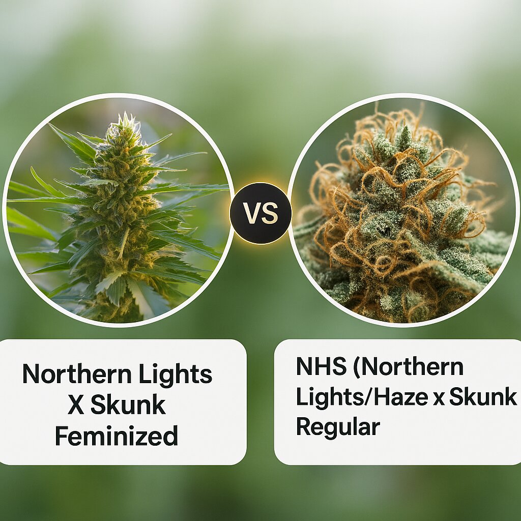 Northern Lights X Skunk (G13 Labs) vs NHS (Northern Lights/Haze x Skunk) (Mr Nice Seedbank) cannabis seeds comparison