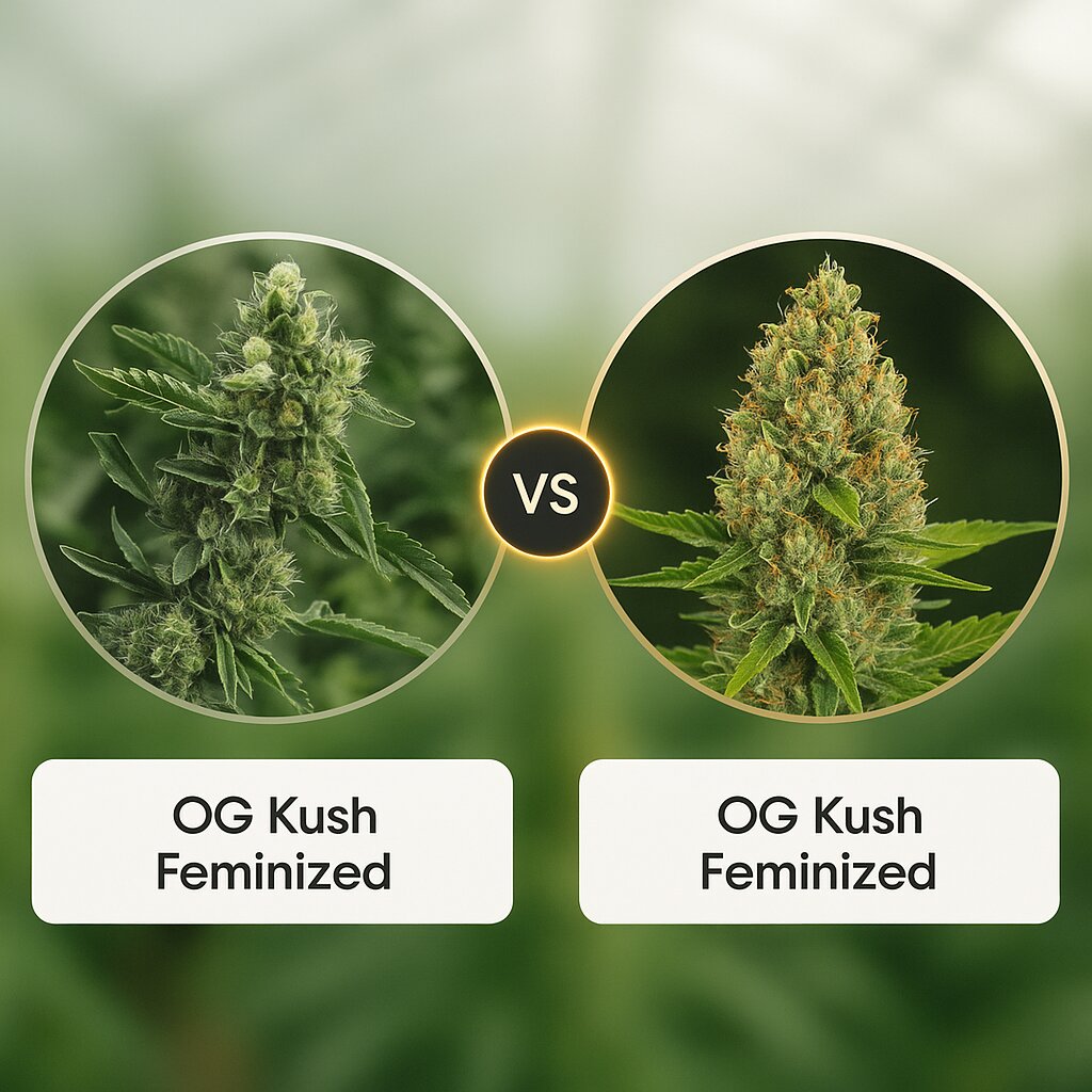 OG Kush (Humboldt Seed Organization) vs OG Kush (DinaFem Seeds) cannabis seeds comparison