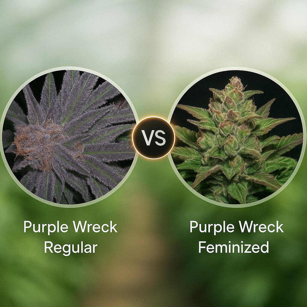 Purple Wreck (Grand Daddy Purp) vs Purple Wreck (Reserva Privada) cannabis seeds comparison