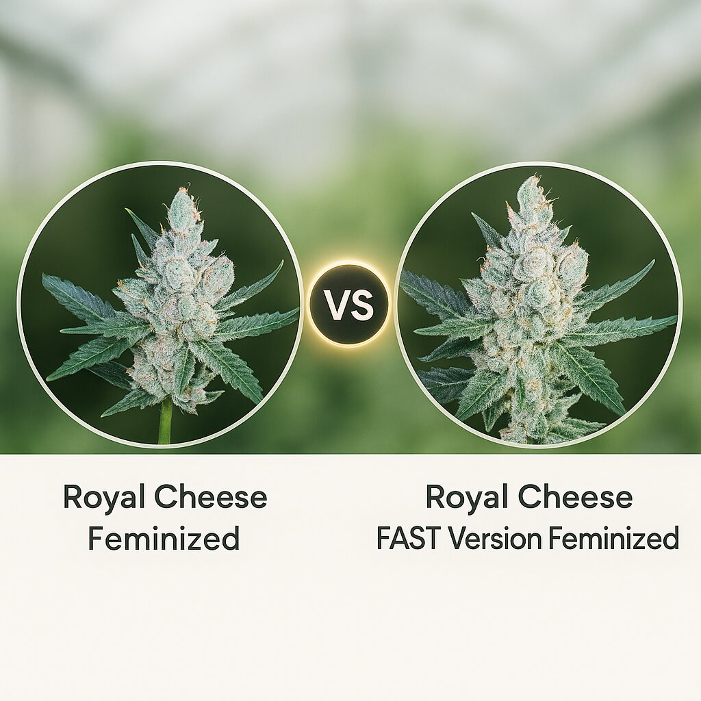 Royal Cheese (Royal Queen Seeds) vs Royal Cheese FAST Version (Royal Queen Seeds) cannabis seeds comparison