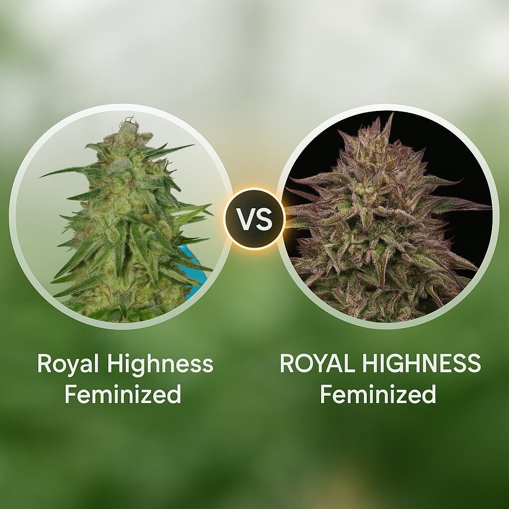 Royal Highness (Royal Queen Seeds) vs ROYAL HIGHNESS (Humboldt Seed Company) cannabis seeds comparison
