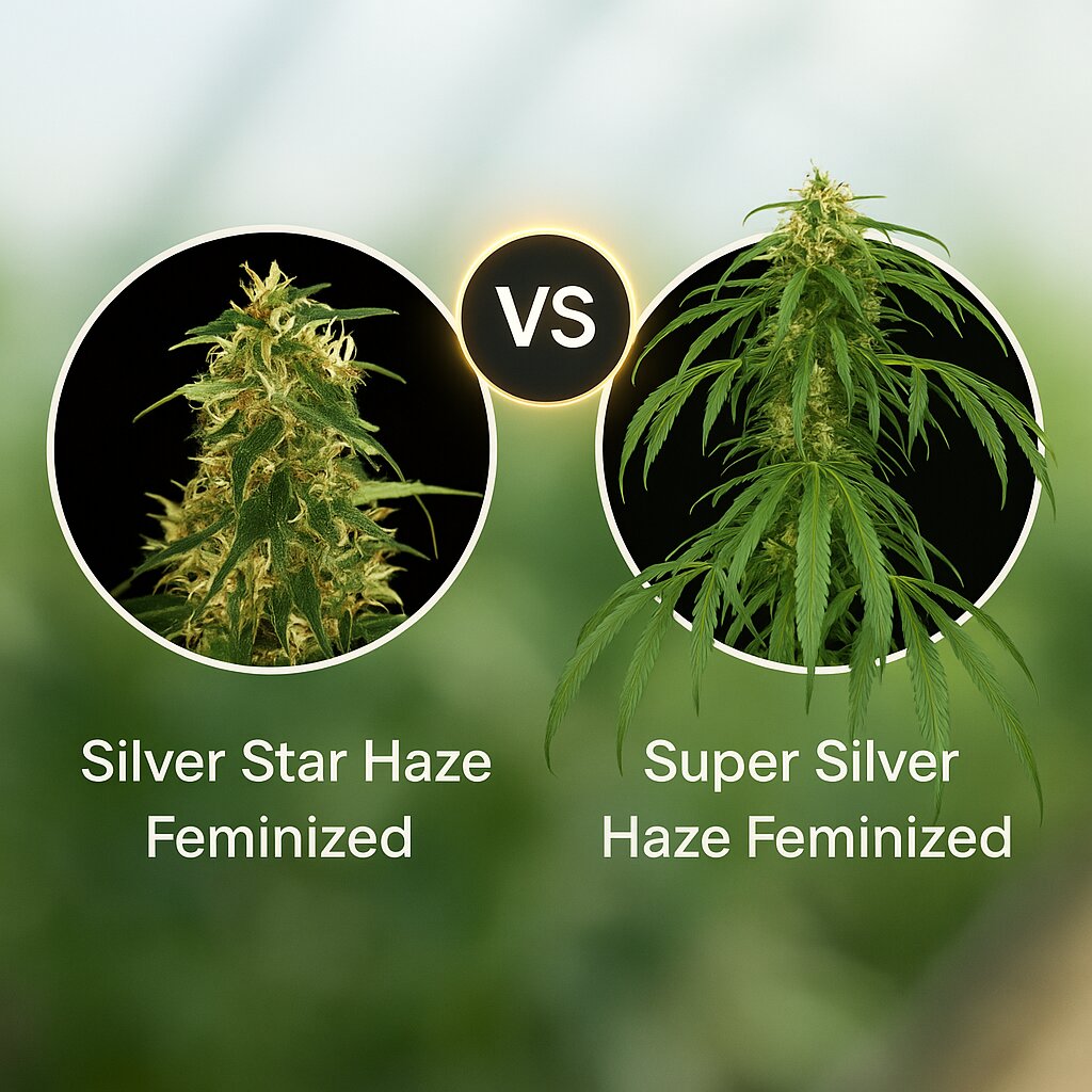 Silver Star Haze (Bulldog Seeds) vs Super Silver Haze (DinaFem Seeds) cannabis seeds comparison