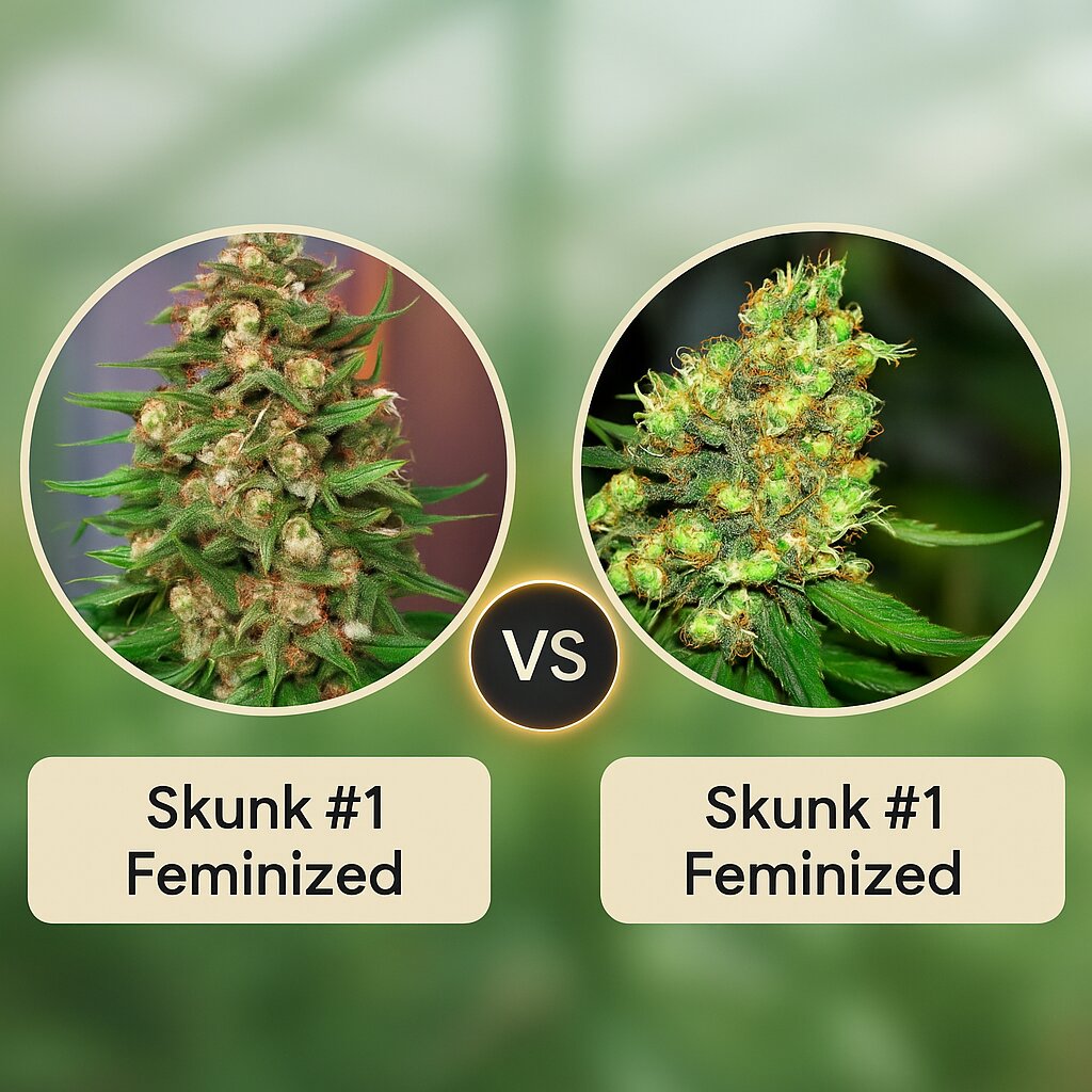 Skunk #1 (Dutch Passion) vs Skunk #1 (G13 Labs) cannabis seeds comparison