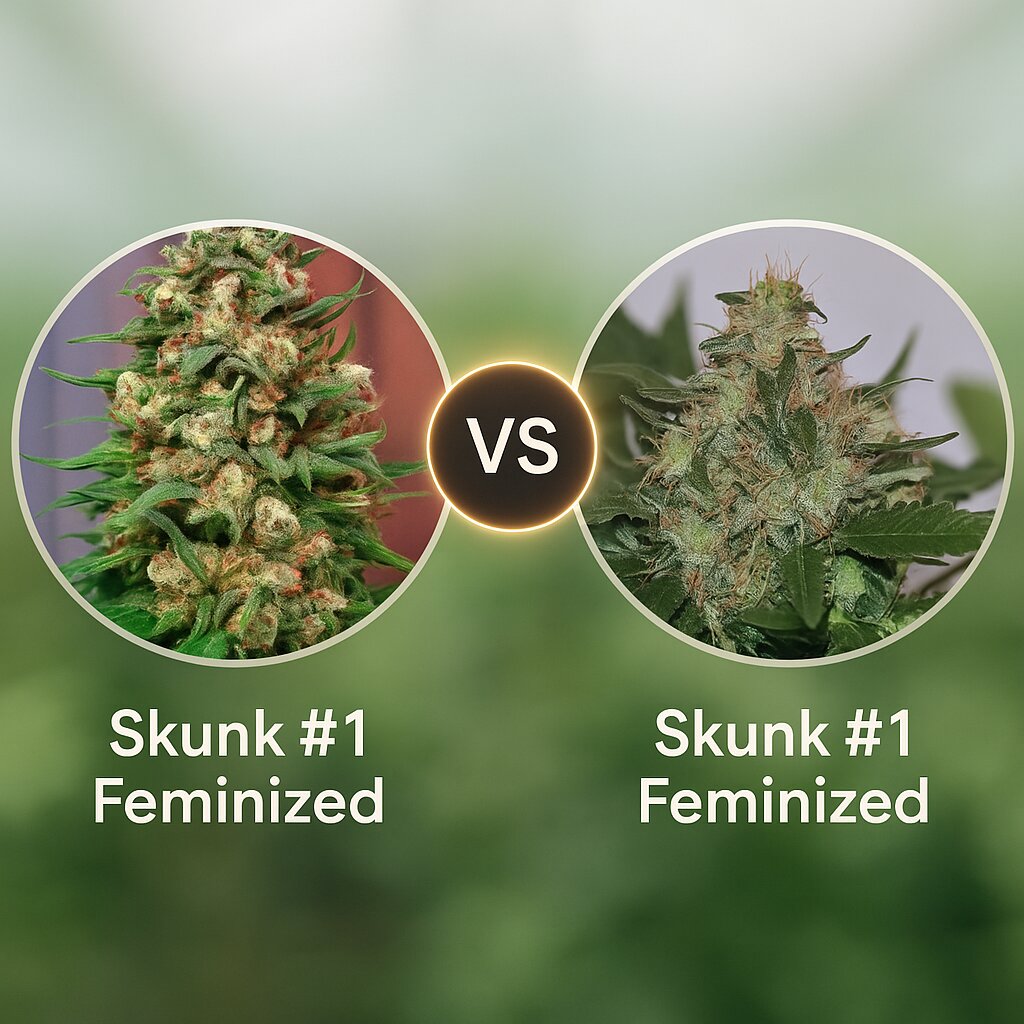 Skunk #1 (Dutch Passion) vs Skunk #1 (Seedsman) cannabis seeds comparison
