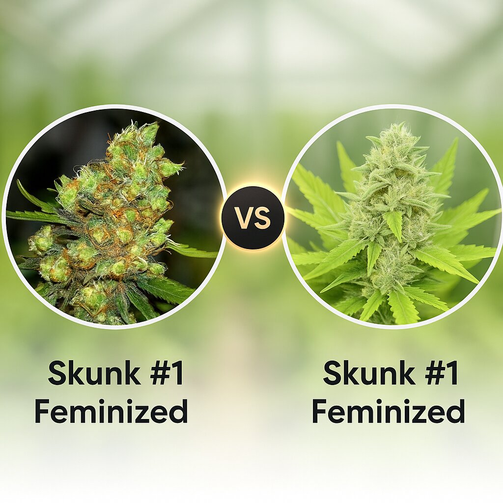 Skunk #1 (G13 Labs) vs Skunk #1 (Royal Queen Seeds) cannabis seeds comparison