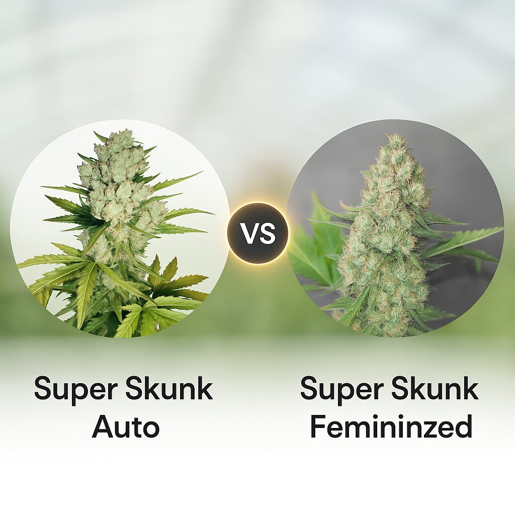 Super Skunk Auto (Sensi Seeds) vs Super Skunk (G13 Labs) cannabis seeds comparison