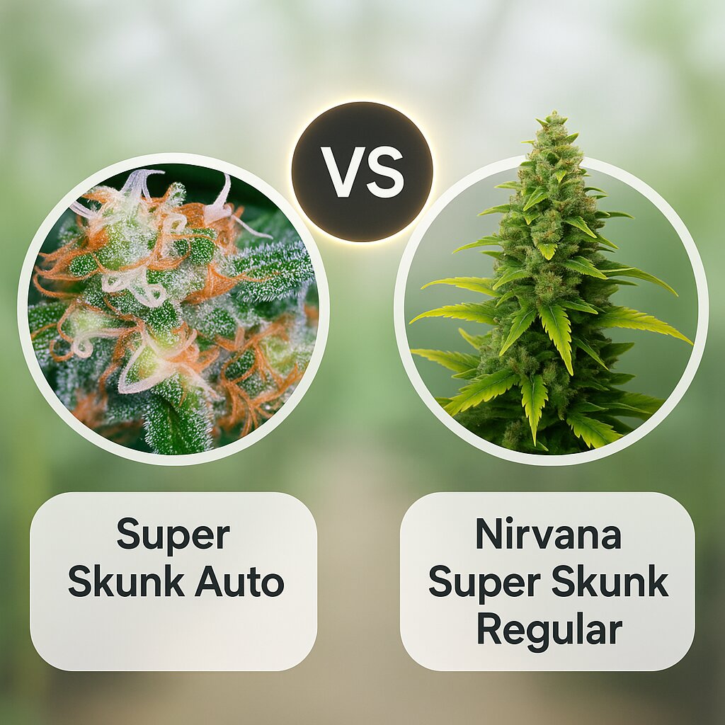 Super Skunk Auto (Vision Seeds) vs Nirvana Super Skunk (Nirvana Seeds) cannabis seeds comparison