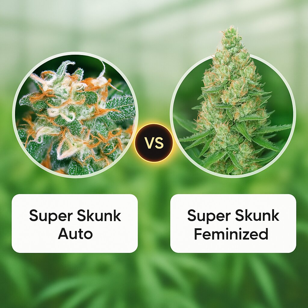 Super Skunk Auto (Vision Seeds) vs Super Skunk (G13 Labs) cannabis seeds comparison