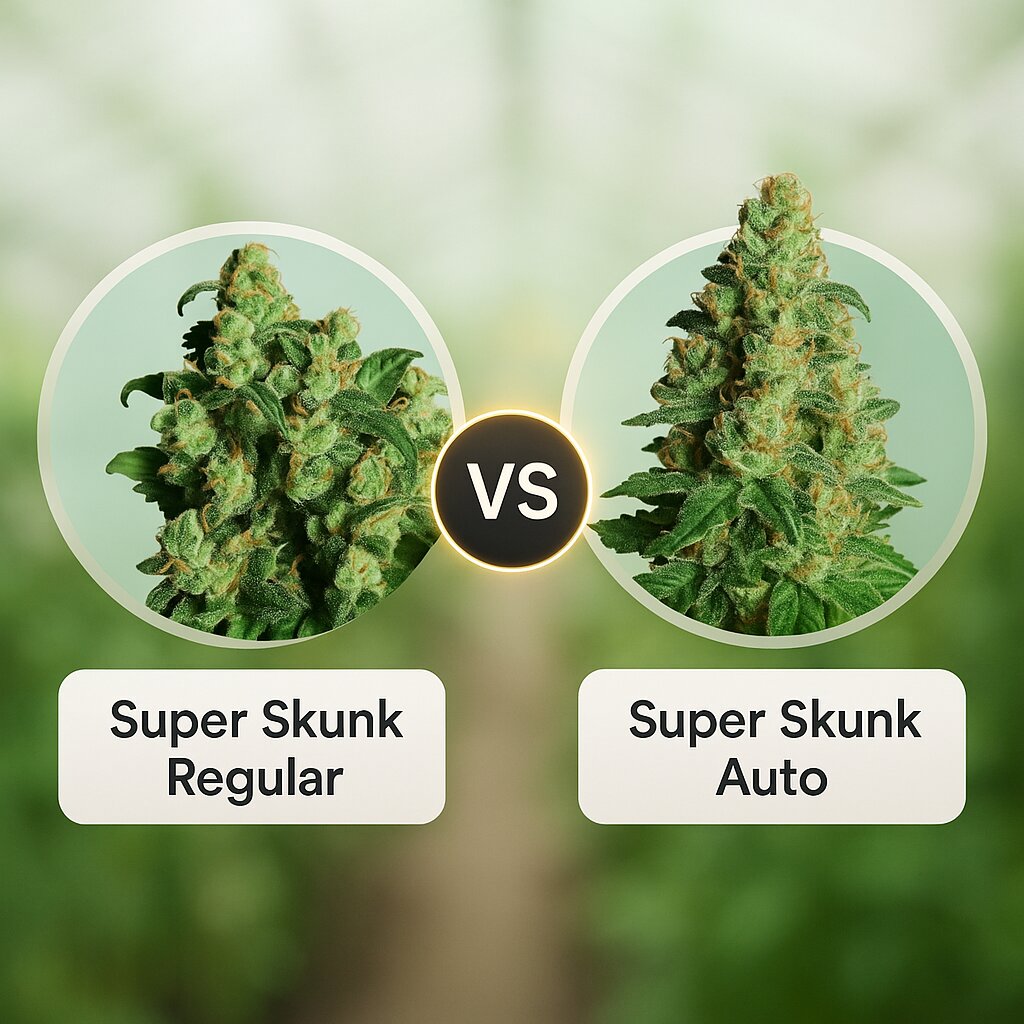 Super Skunk (Sensi Seeds) vs Super Skunk Auto (Dr Krippling) cannabis seeds comparison