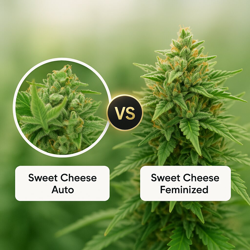 Sweet Cheese Auto (Sweet Seeds) vs Sweet Cheese (Sweet Seeds) cannabis seeds comparison