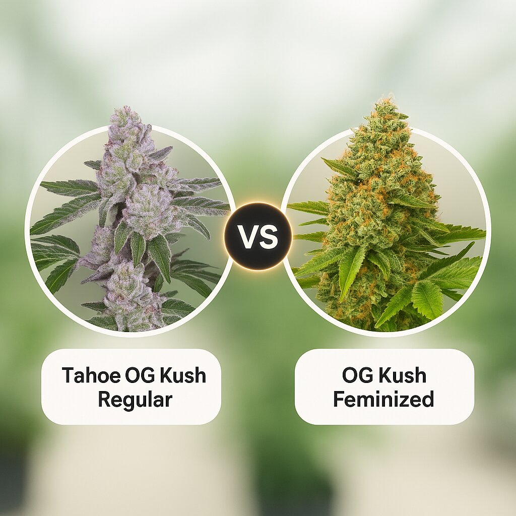 Tahoe OG Kush Regular  (Cali Weed) vs OG Kush (DinaFem Seeds) cannabis seeds comparison