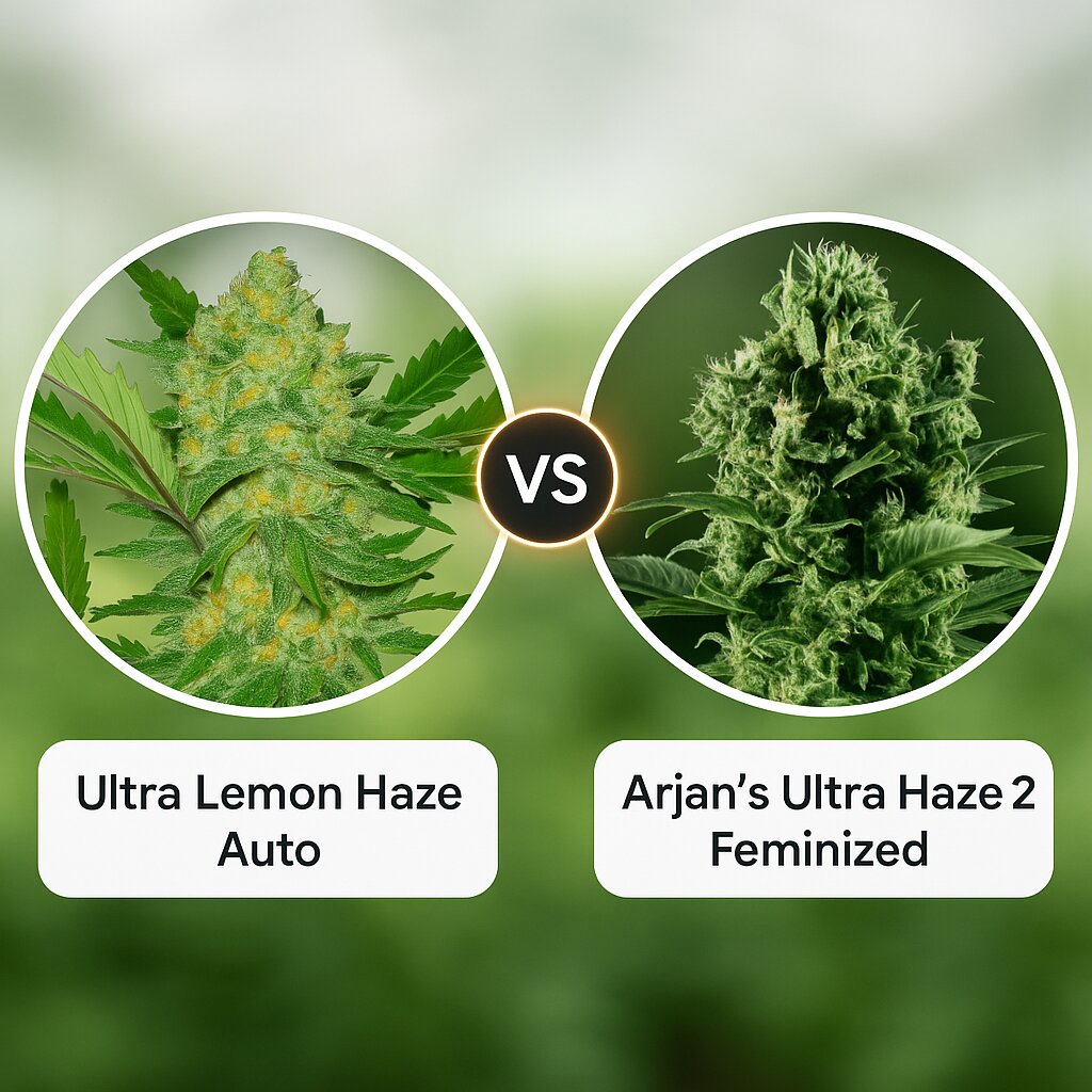 Ultra Lemon Haze (Auto Seeds) vs Arjan's Ultra Haze 2 (Greenhouse Seed Co) cannabis seeds comparison