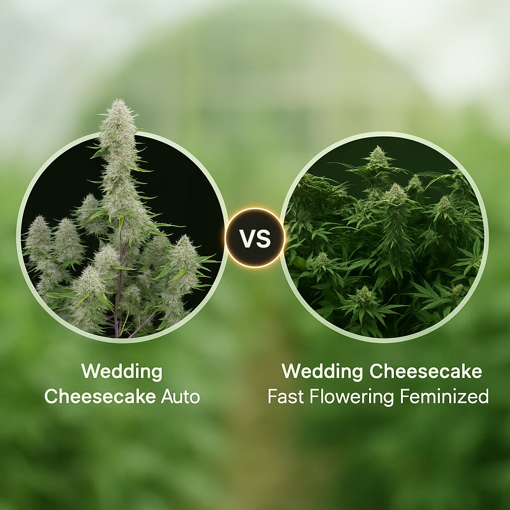 Wedding Cheesecake Auto (FastBuds) vs Wedding Cheesecake Fast Flowering (FastBuds) cannabis seeds comparison